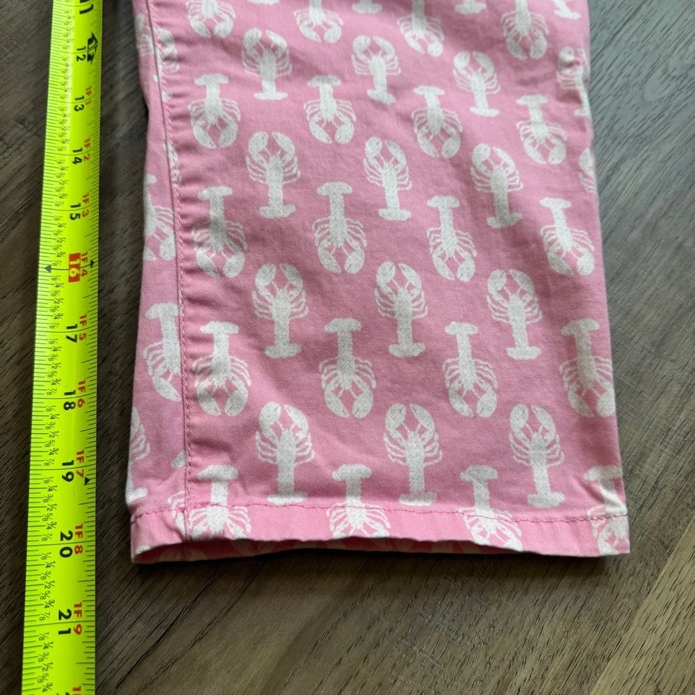 Crown & Ivy Pink Lobster Print Pants - Size 10 Petite - Picture 4 of 10